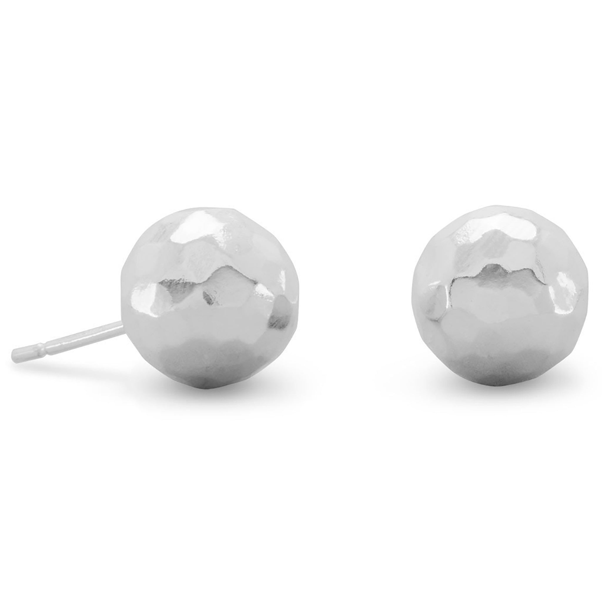 10mm Hammered Ball Stud Earrings