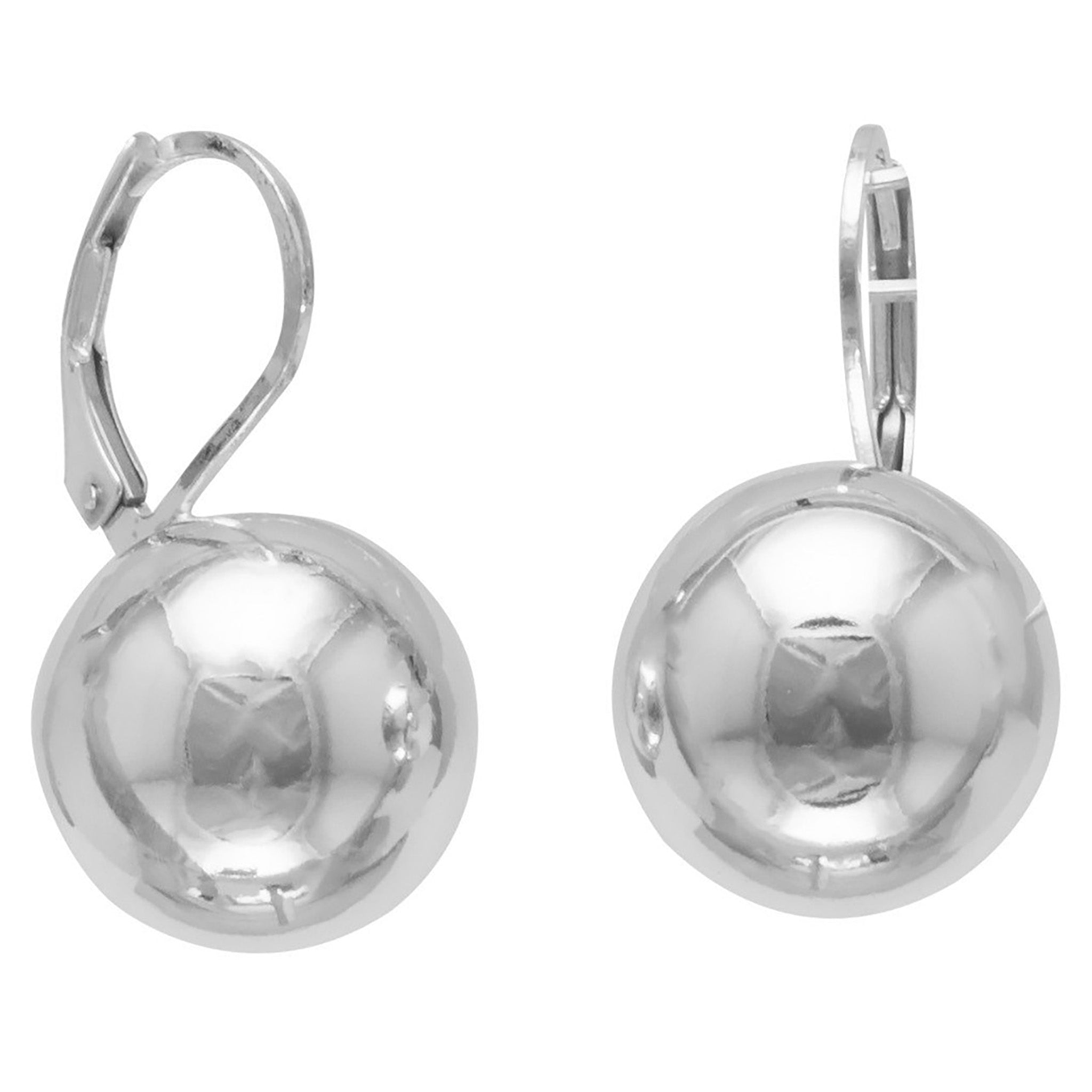 14mm Silver Ball Earrings