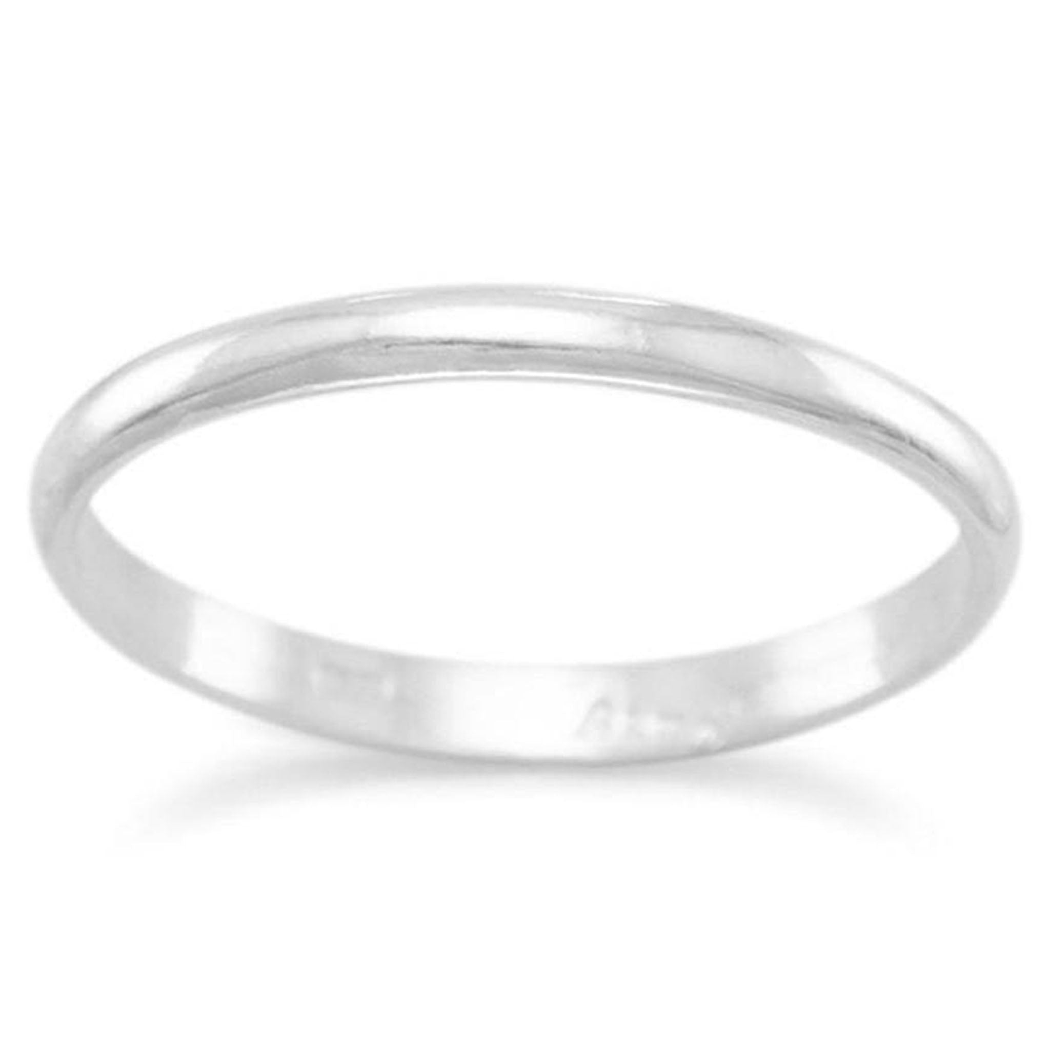 2mm Rounded Wedding Band Ring