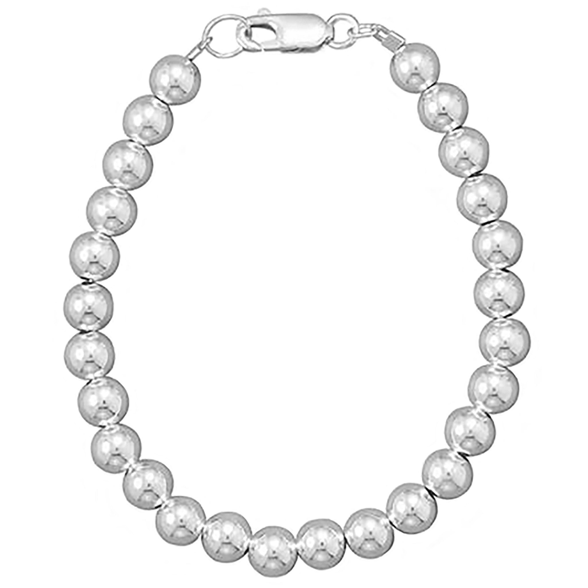 6mm Silver Bead Strand Necklace