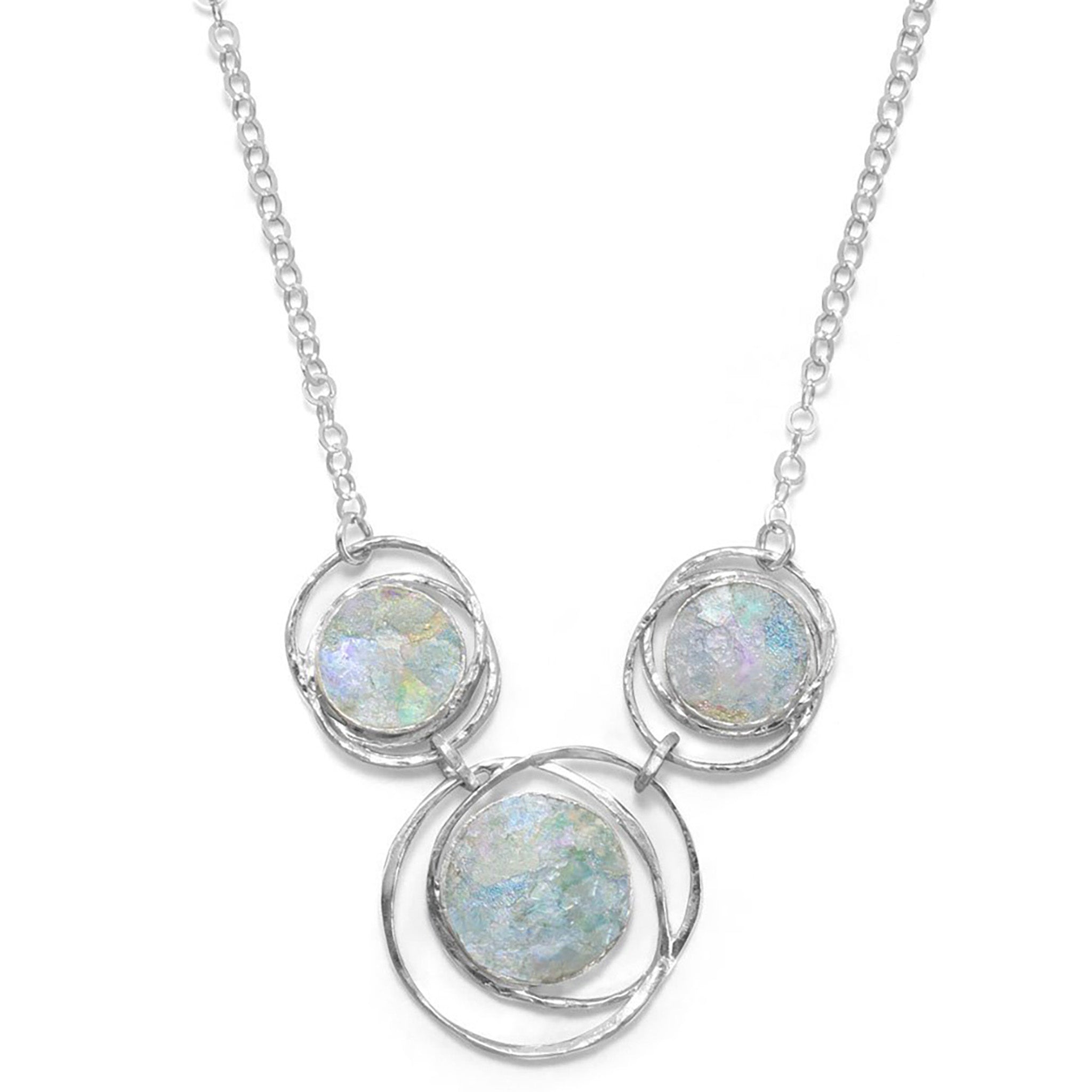 Abstract Circle Roman Glass Necklace