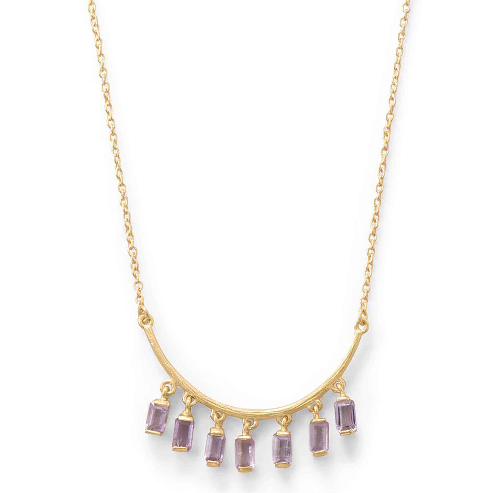 Amethyst Curved Bar Necklace