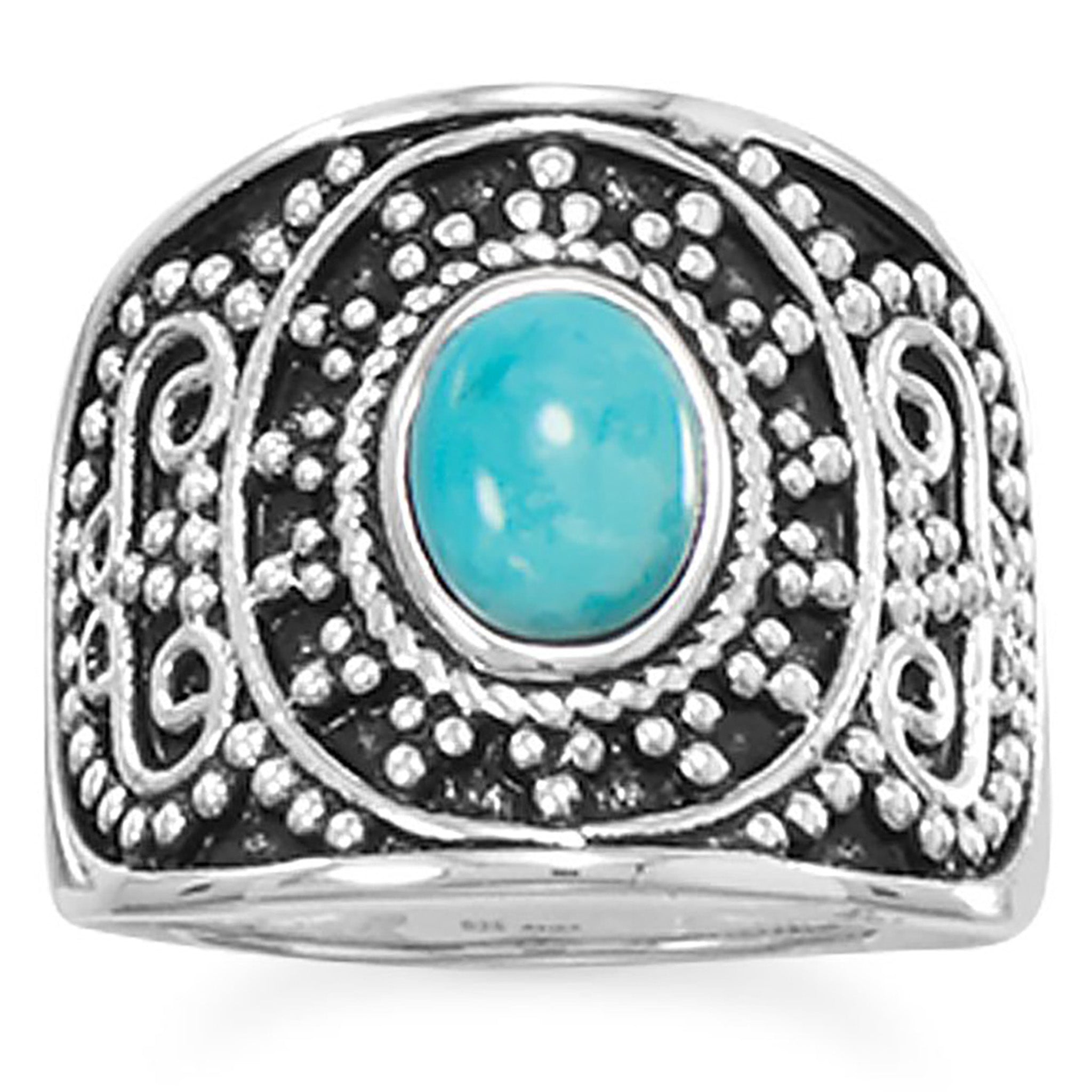 Bead Design Turquoise Ring