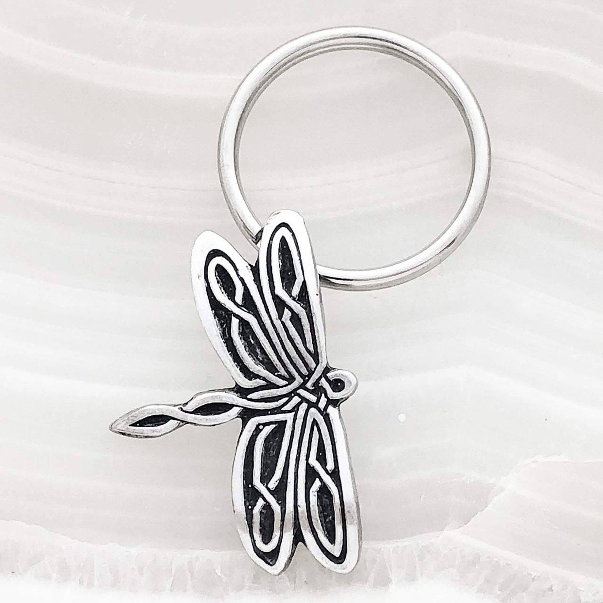 Celtic Dragonfly Design Keychain