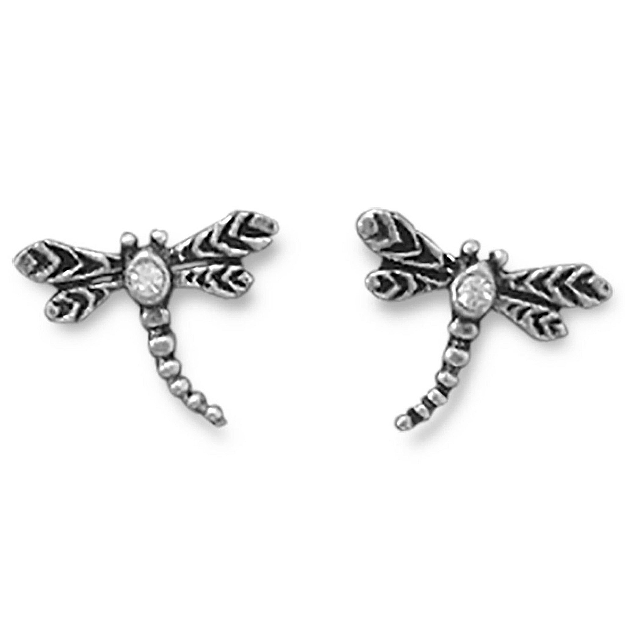 Crystal Accent Dragonfly Earrings
