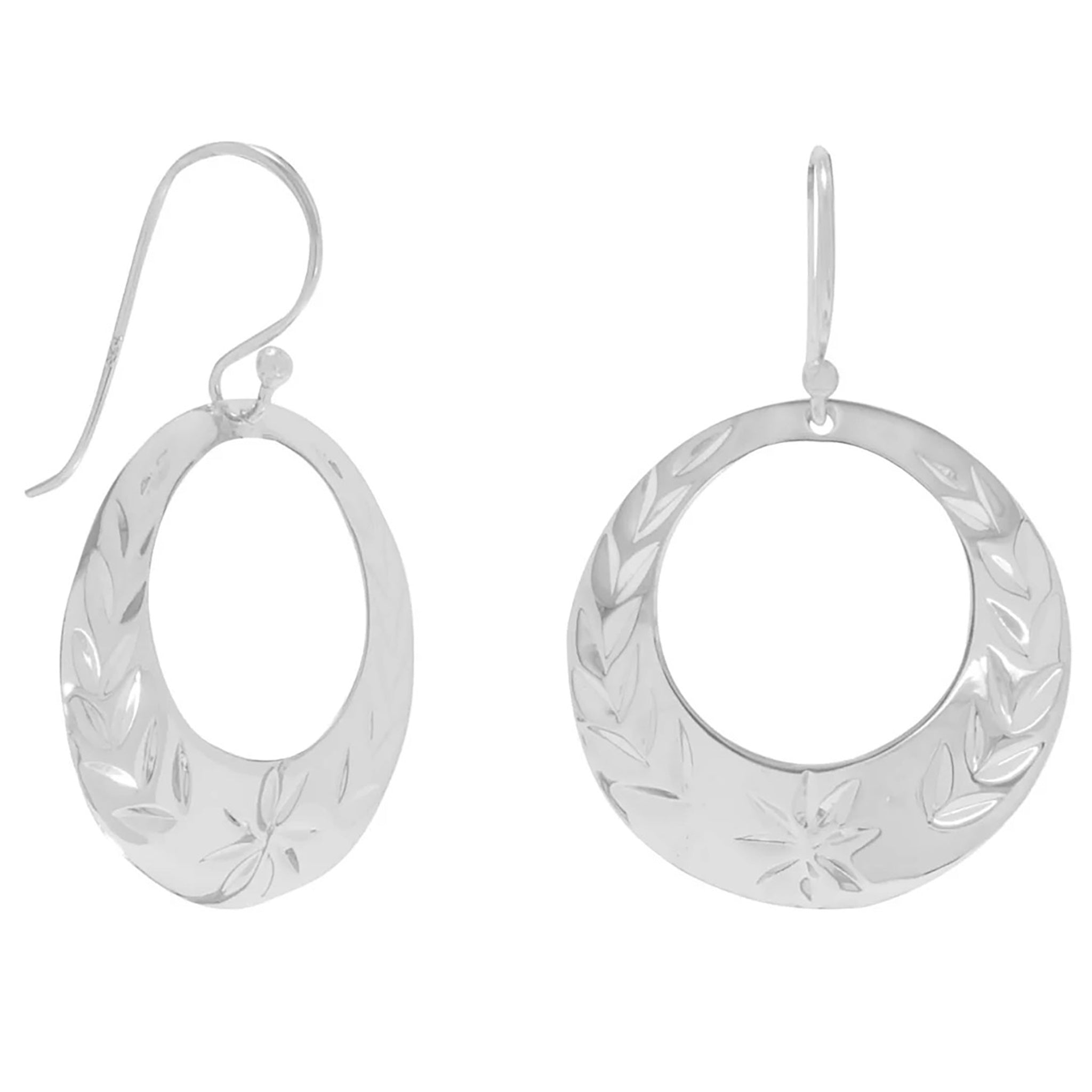 Diamond Cut Circle Earrings