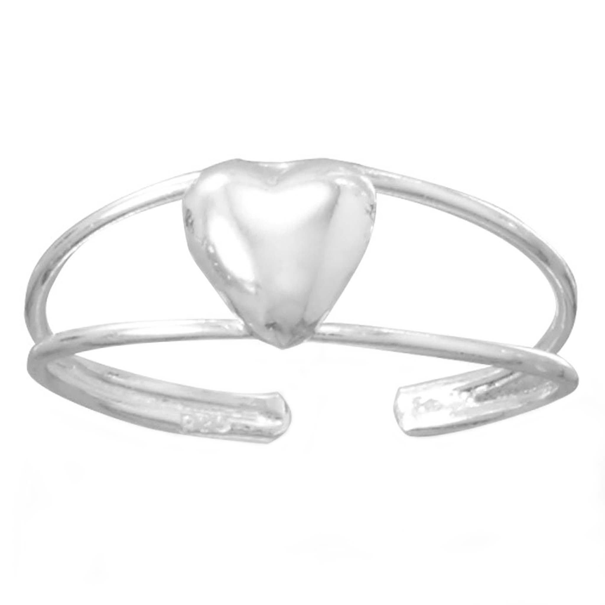Domed Heart Toe Ring