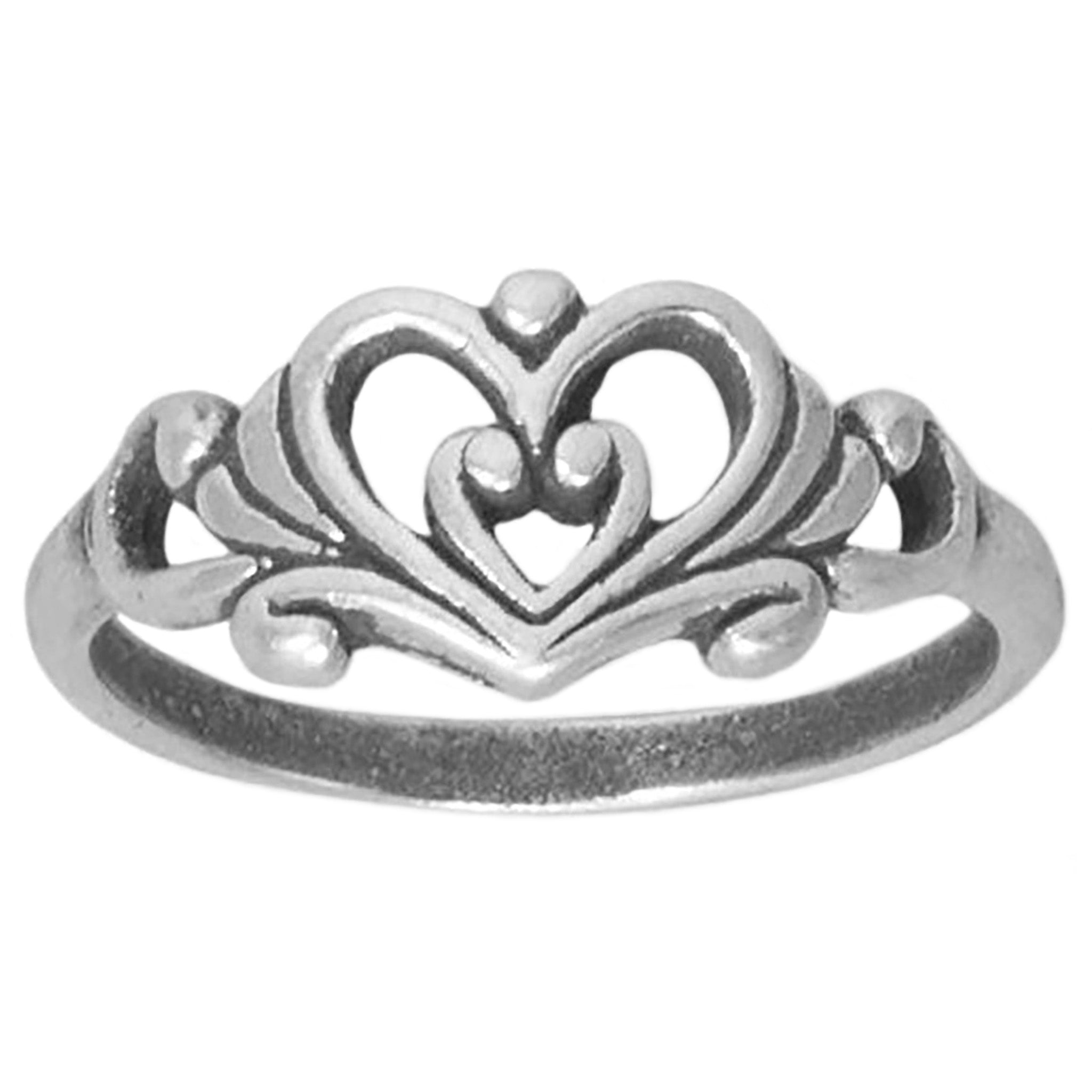 Double Heart Swirl Design Ring