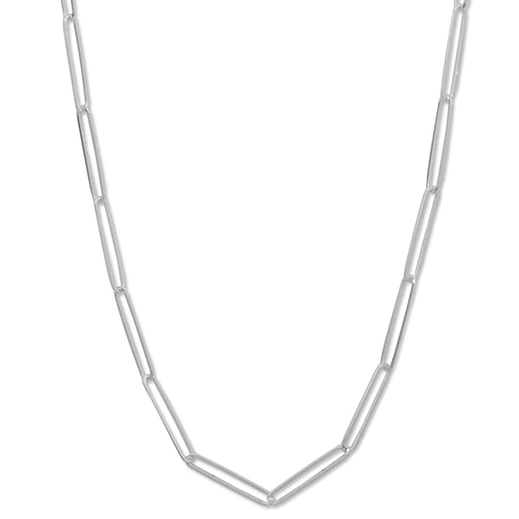 Elongated Paperclip Style Necklace