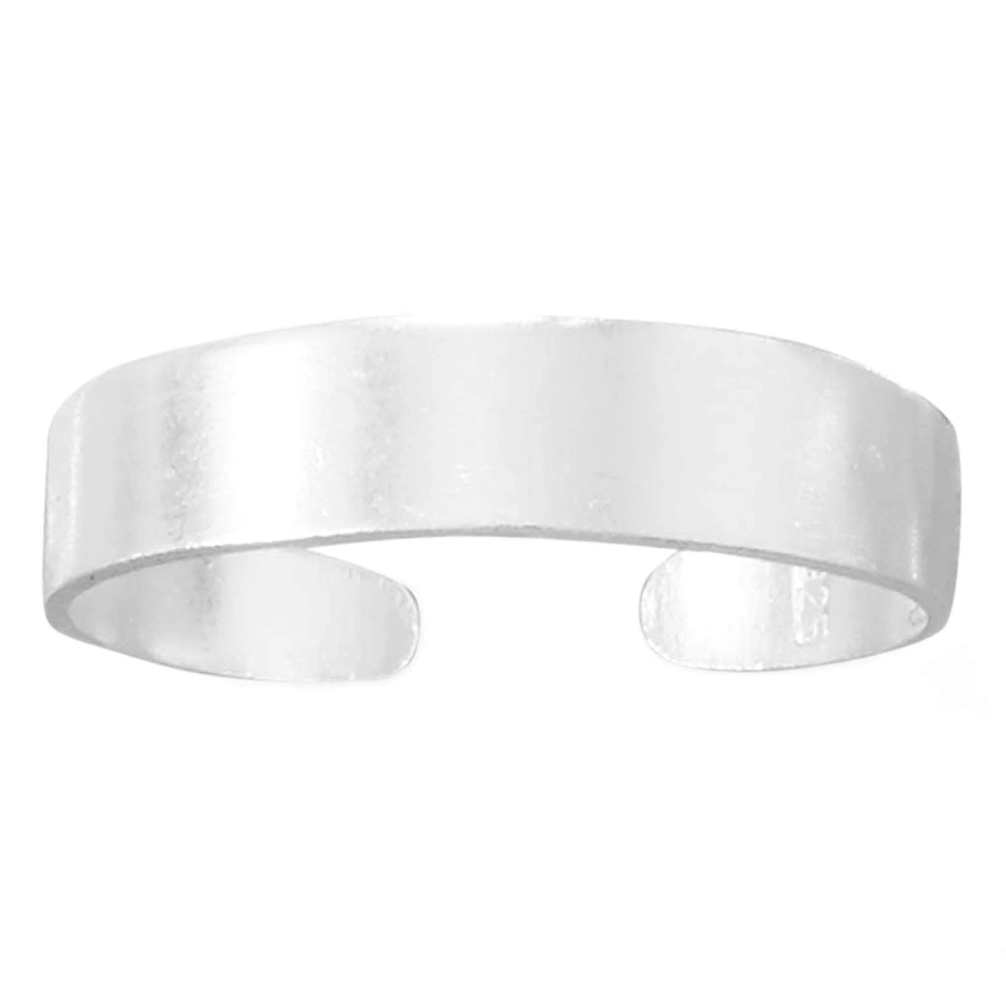 Flat Band Silver Toe Ring