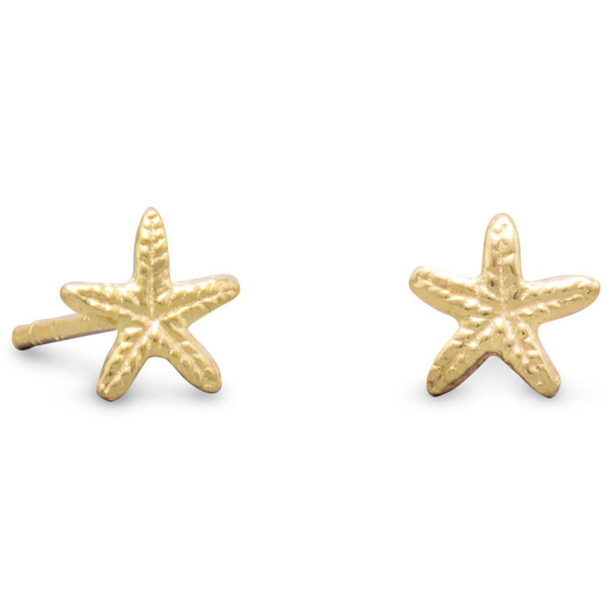 Gold Starfish Stud Earrings
