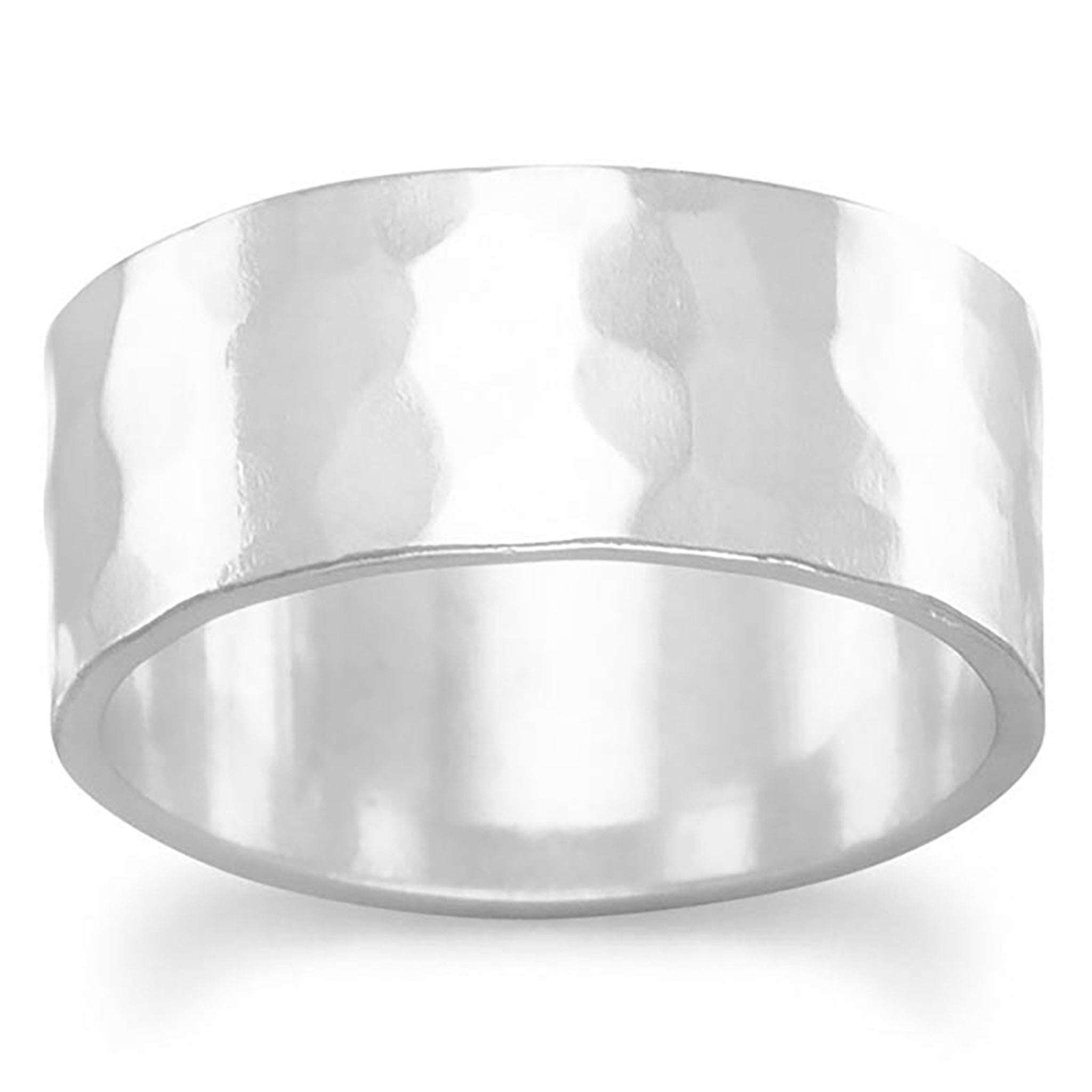 Hammered 8mm Silver Ring