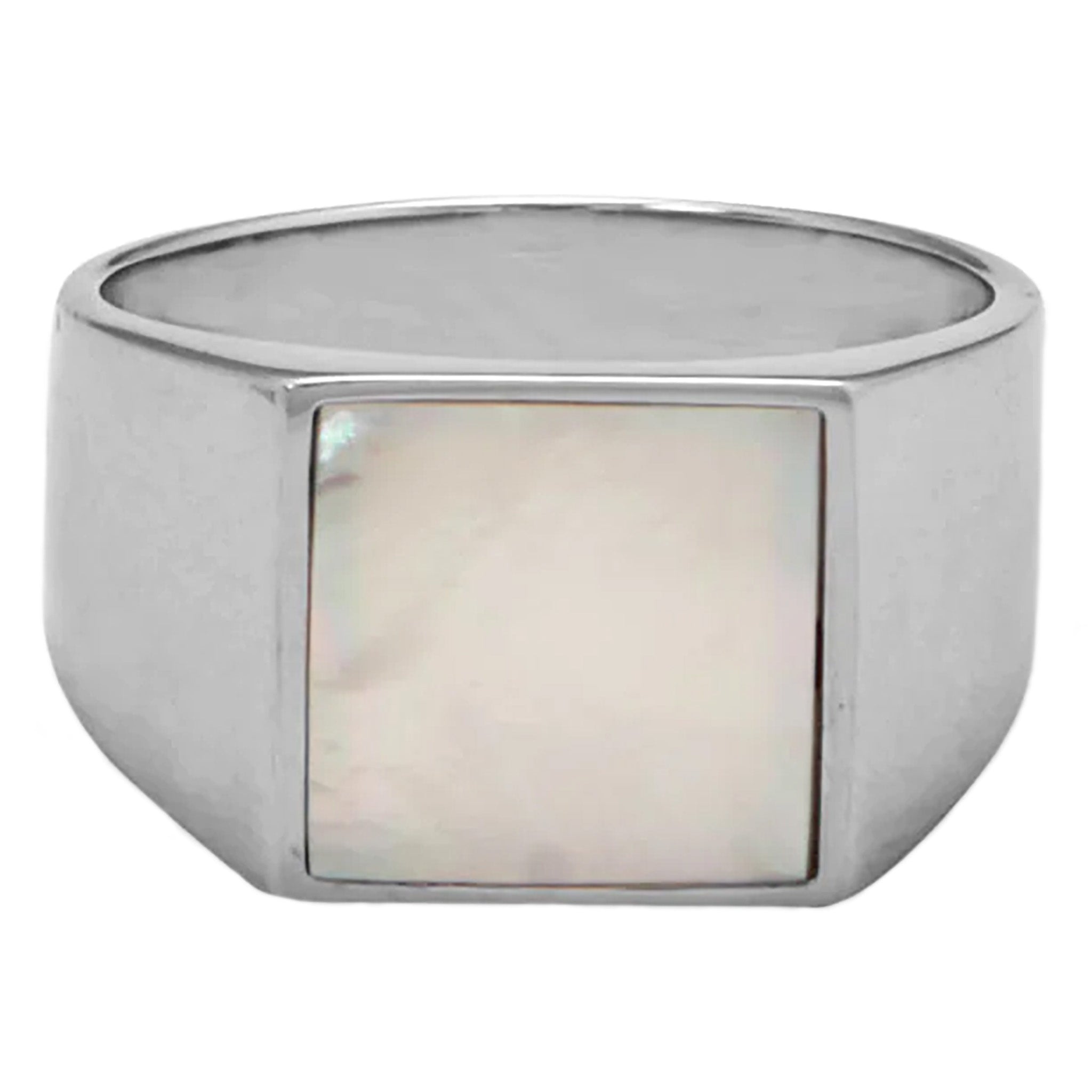 Mother of Pearl Square Signet Ring