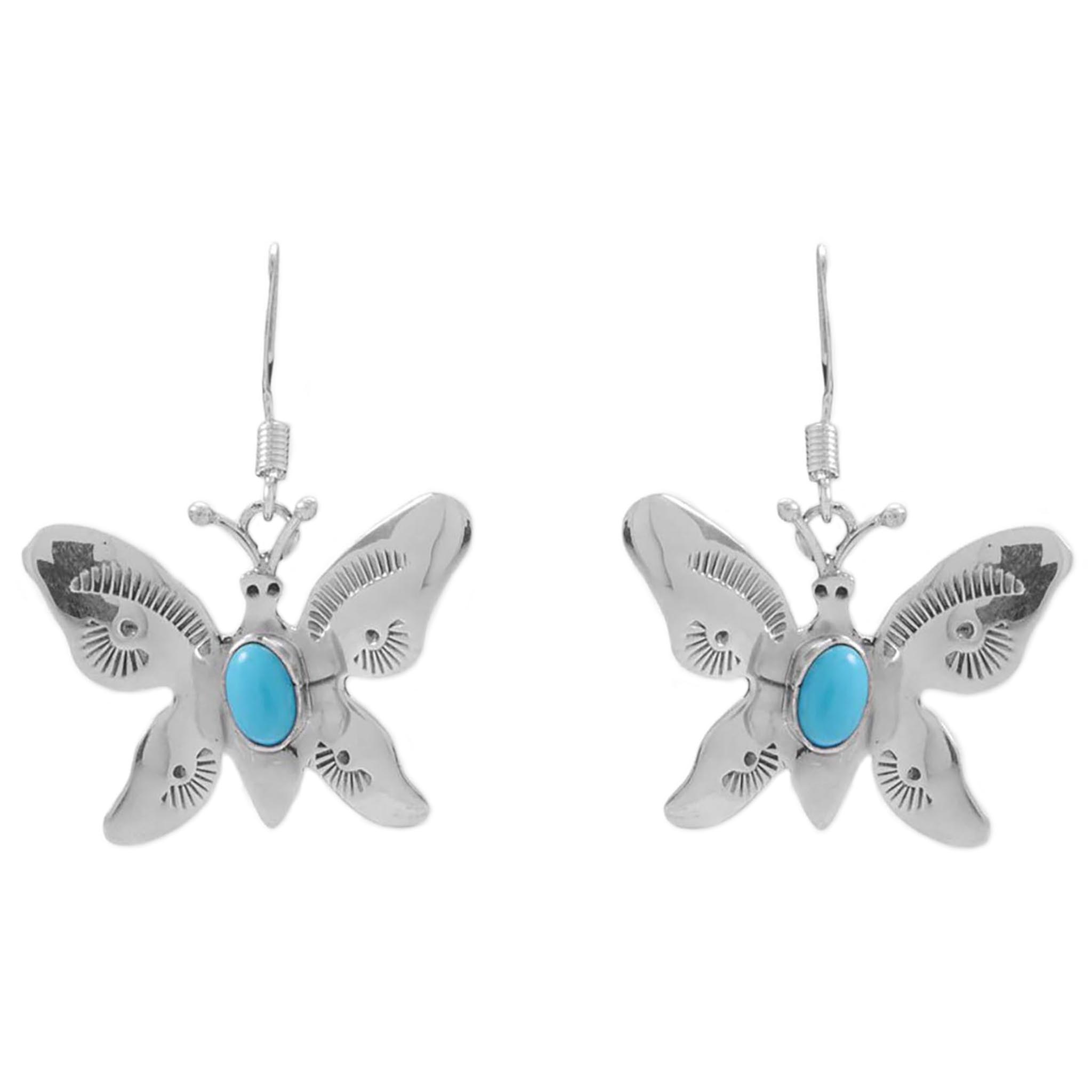 Navajo Turquoise Butterfly Earrings