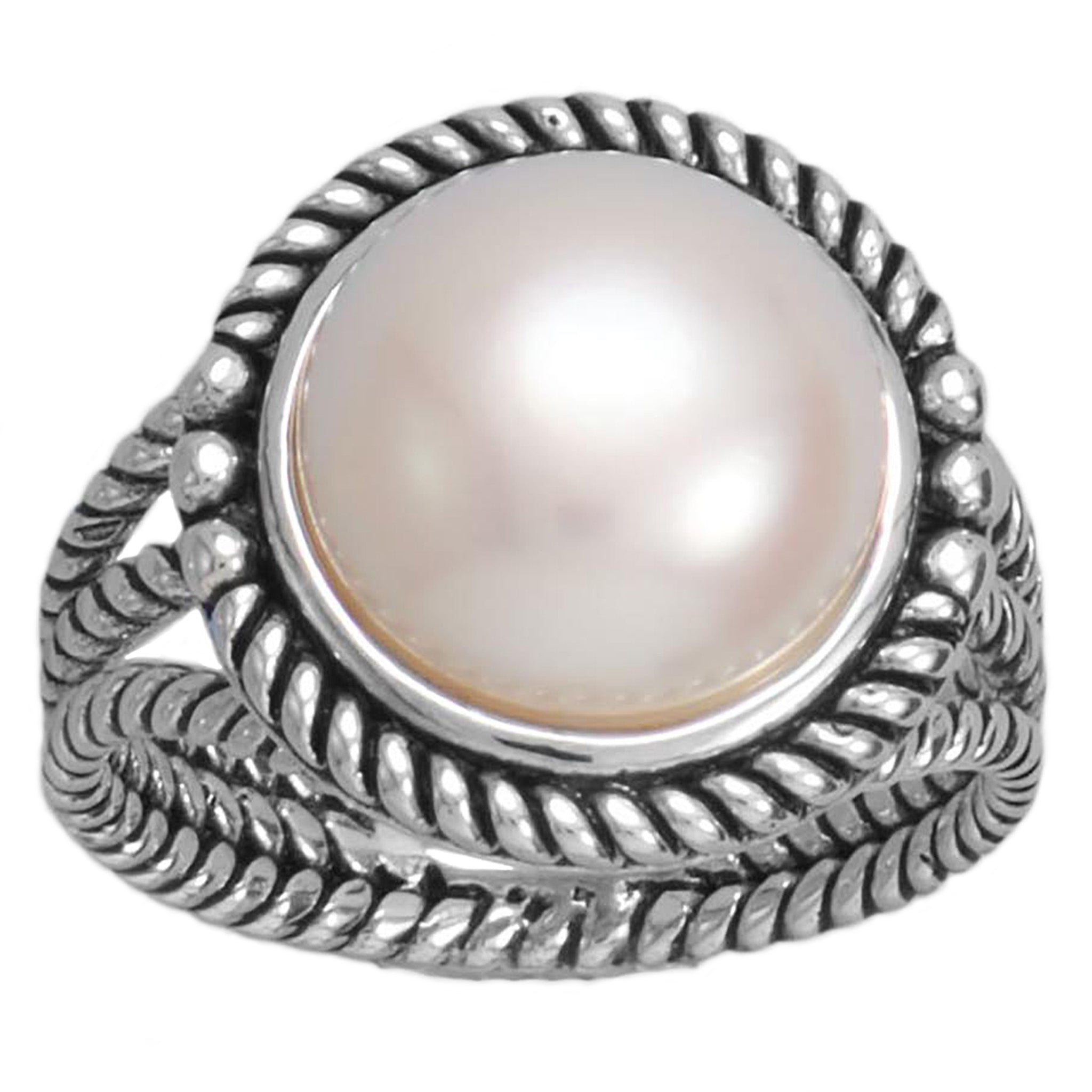 Rope Band Freshwater Pearl Ring