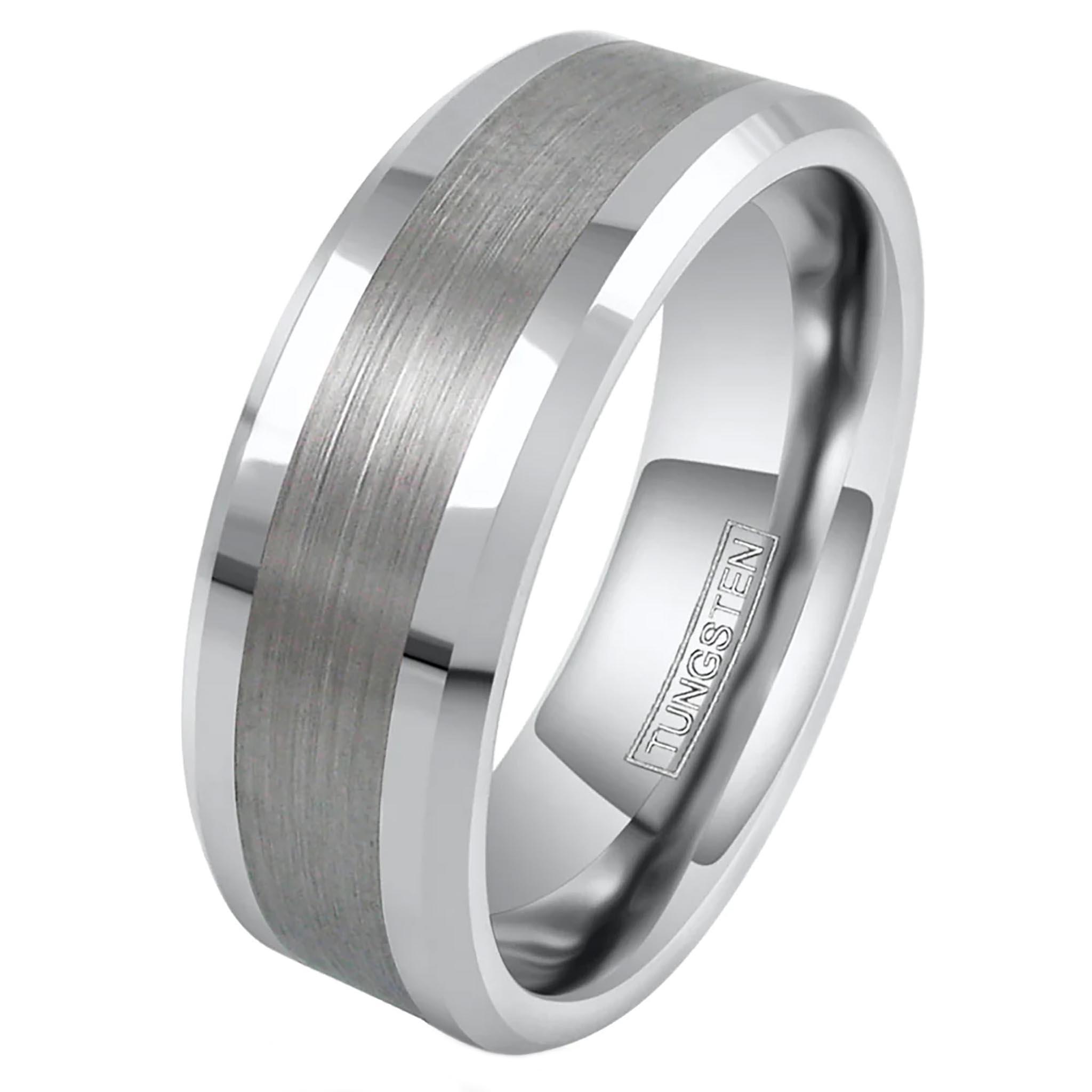 Satin Band Silver Tungsten Ring