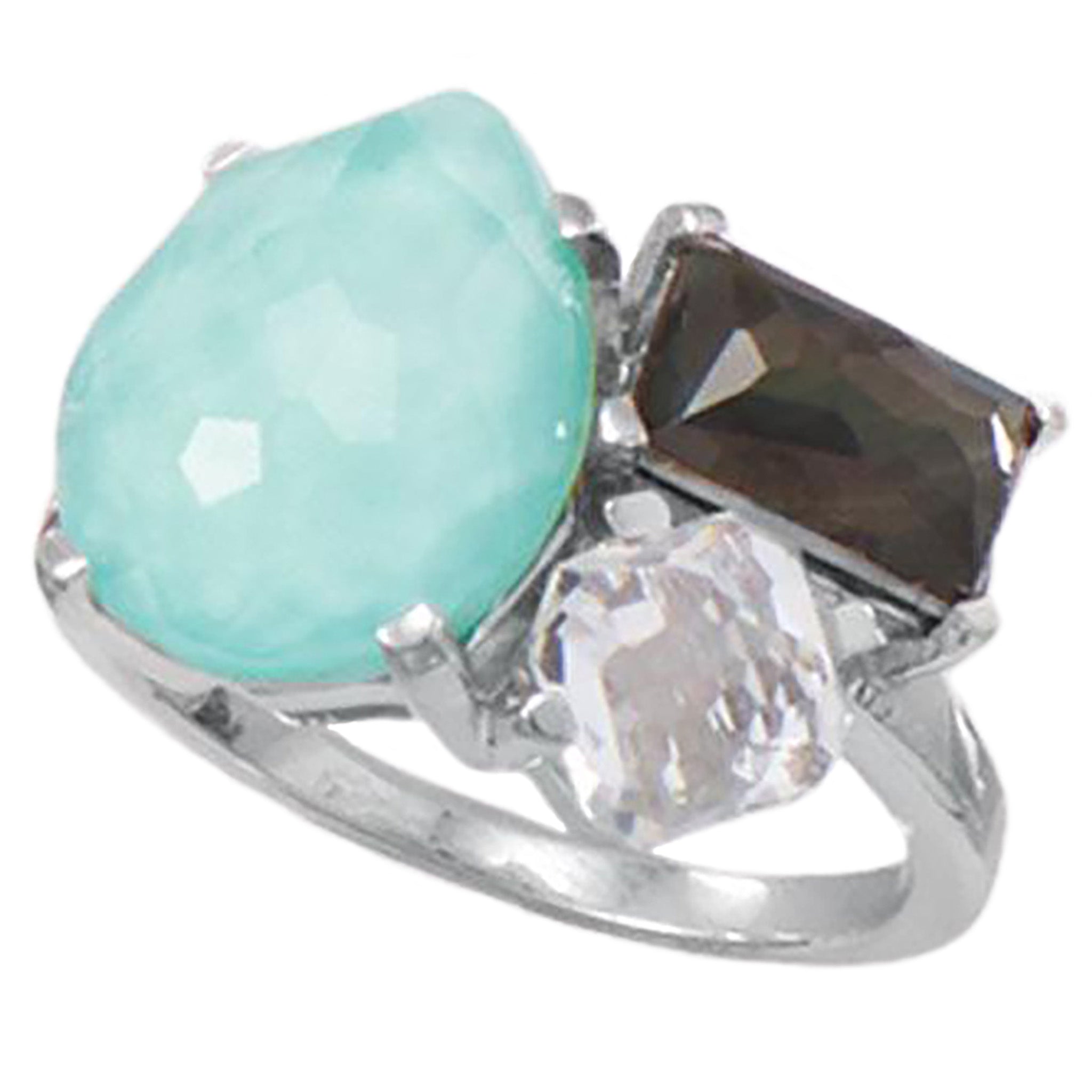 Turquoise and Quartz Doublet Ring