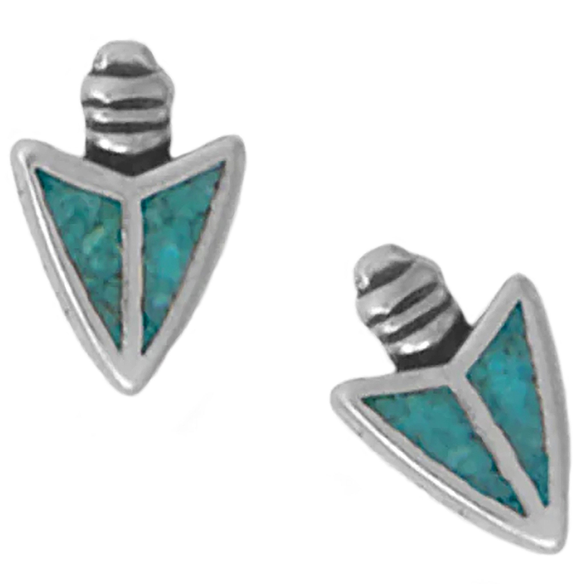 Turquoise Chip Arrowhead Design Earrings