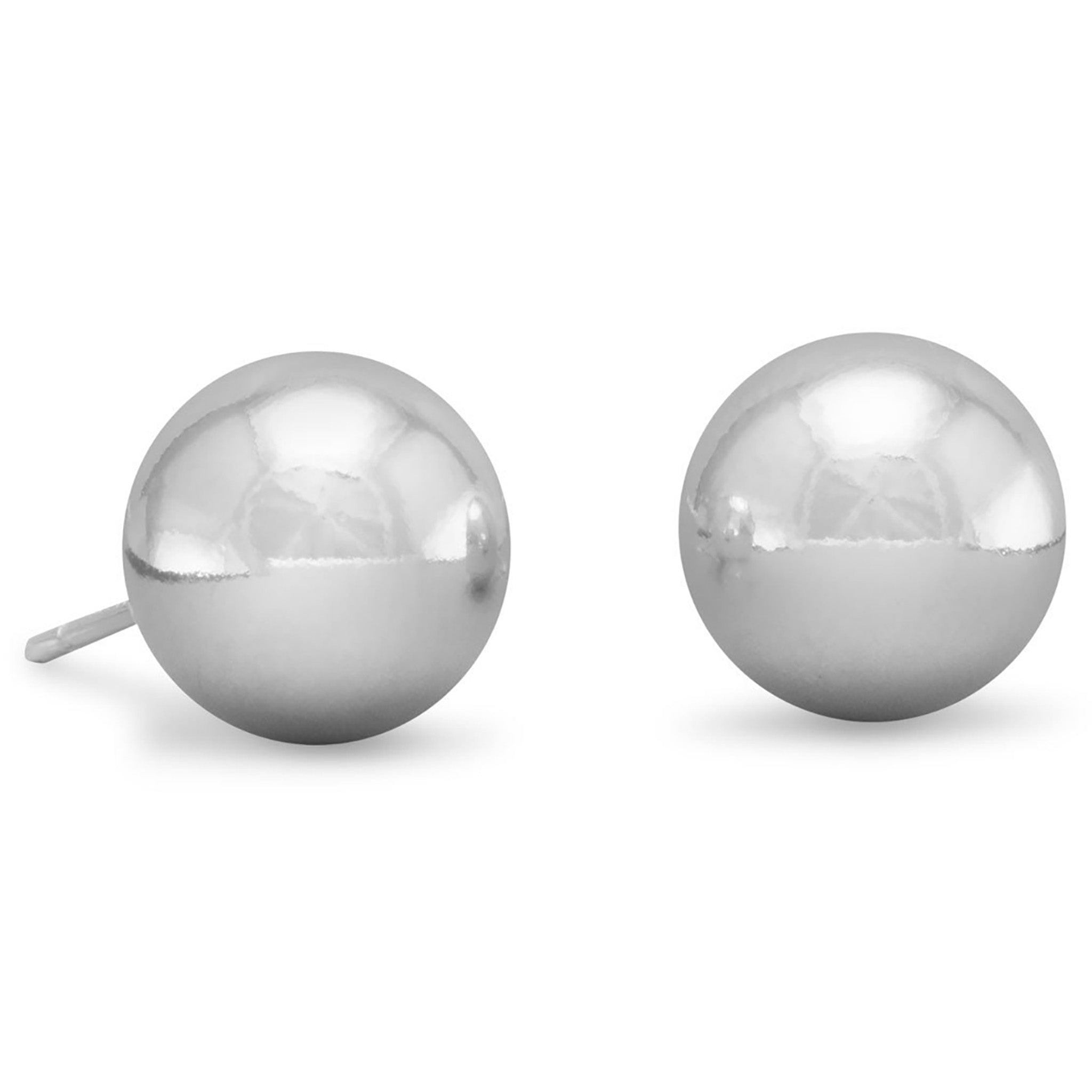 10mm Ball Silver Stud Earrings