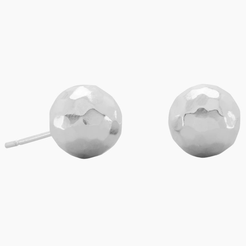 10mm Hammered Ball Stud Earrings