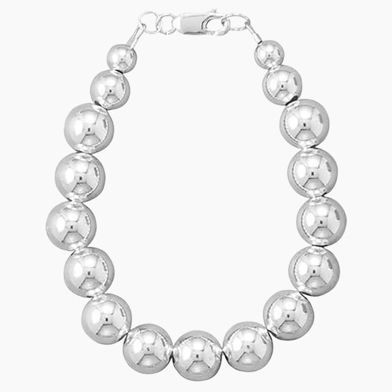 10mm Silver Bead Strand Bracelet Alternate