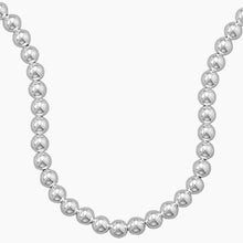 10mm Silver Bead Strand Necklace Open