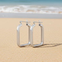 24mm Square Hoop Earrings Beach Display