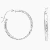 25mm Diamond Cut Hoop Earrings
