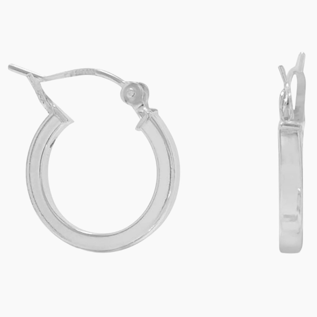2mm x 14mm Square Tube Hoop Earrings