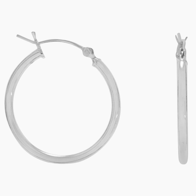2mm x 24mm Hoop Earrings