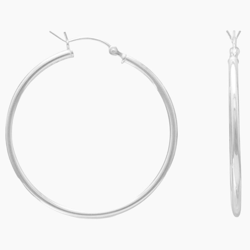 2mm x 35mm Hoop Earrings