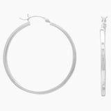 2mm x 35mm Square Tube Hoop Earrings