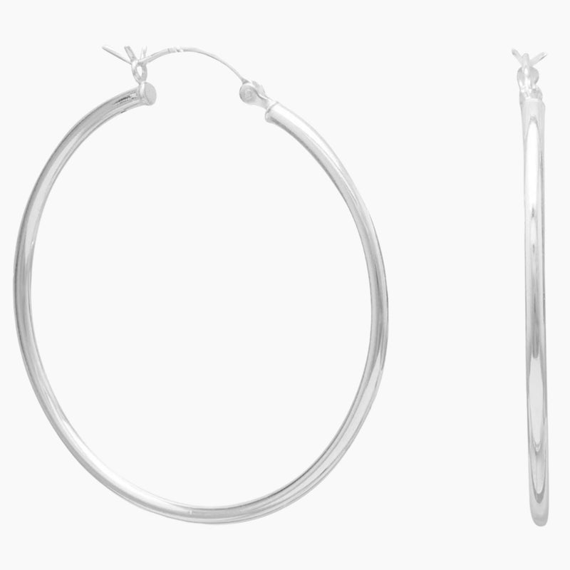 2mm x 40mm Hoop Earrings