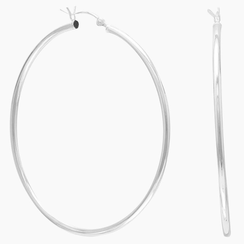 2mm x 50mm Hoop Earrings