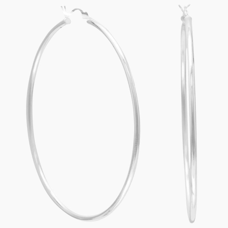2mm x 60mm Hoop Earrings