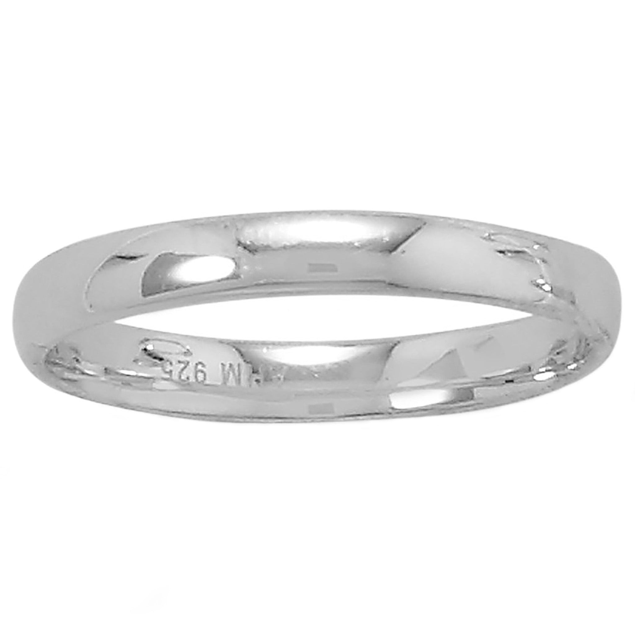 3mm Plain Silver Band Ring