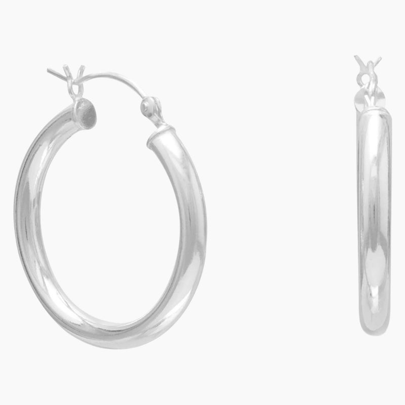 3mm x 25mm Hoop Earrings