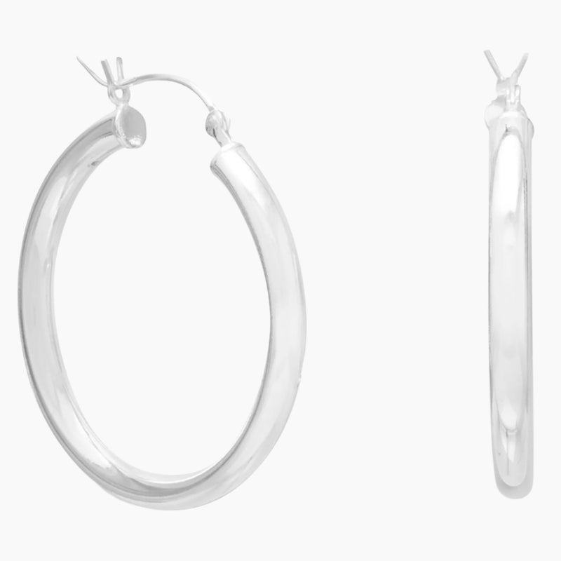 3mm x 30mm Hoop Earrings