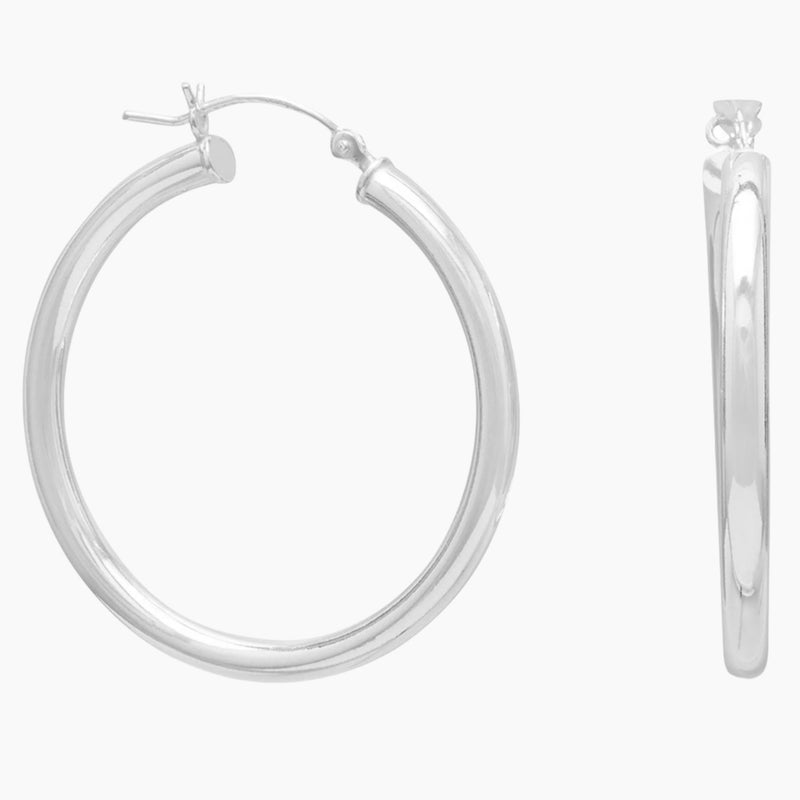 3mm x 35mm Hoop Earrings
