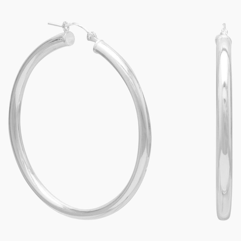 3mm x 40mm Hoop Earrings
