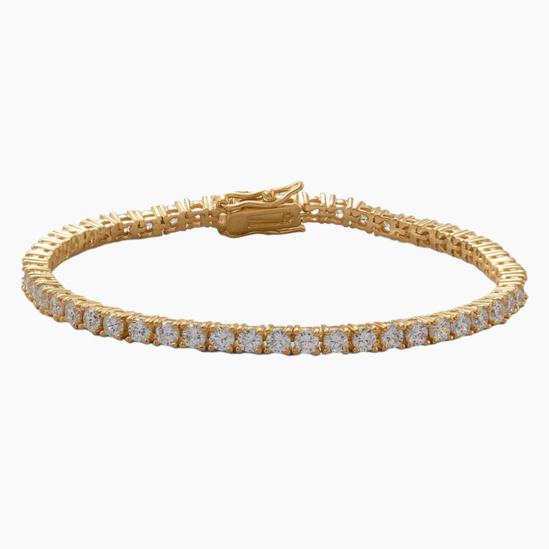 3mm Zirconia Gold Tennis Bracelet