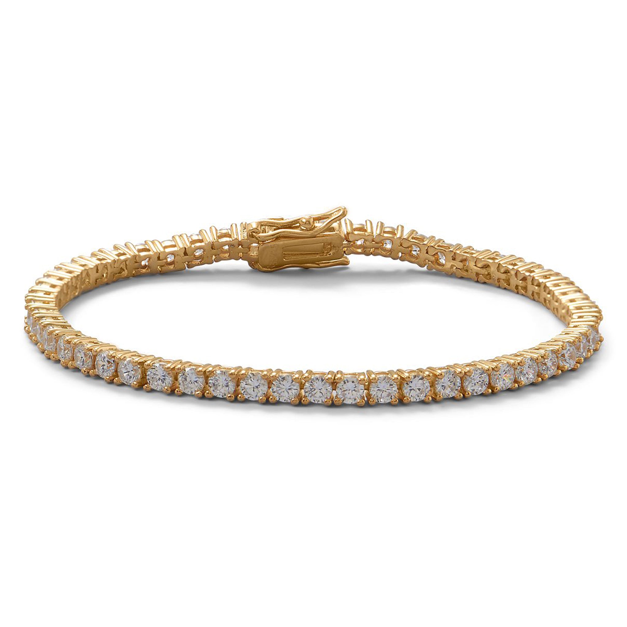 3mm Zirconia Gold Tennis Bracelet