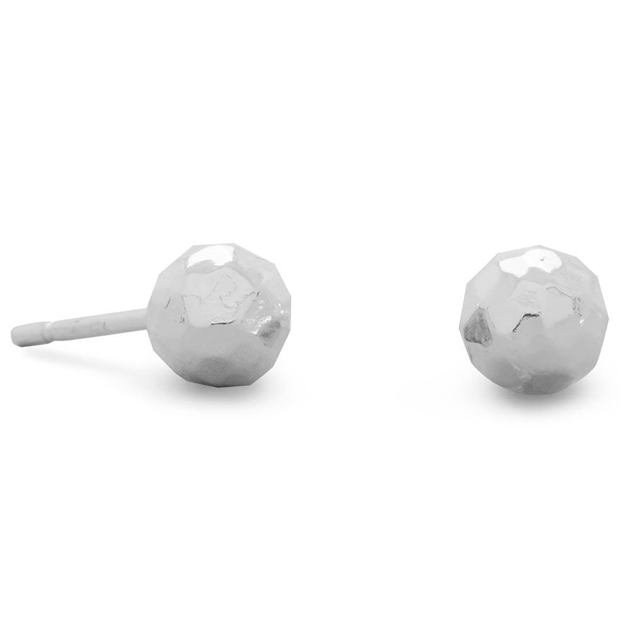 4mm Hammered Ball Stud Earrings