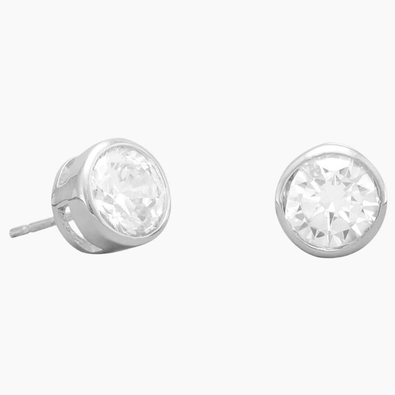 4mm Round Zirconia Post Earrings