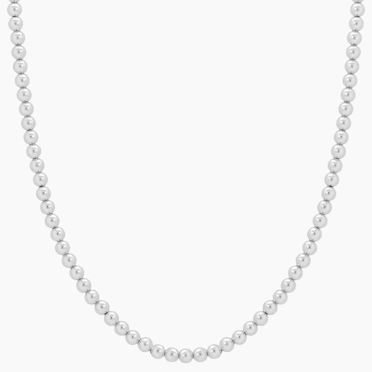 4mm Silver Bead Necklace