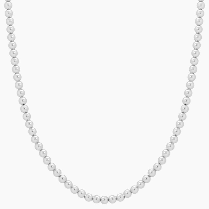 4mm Silver Bead Necklace