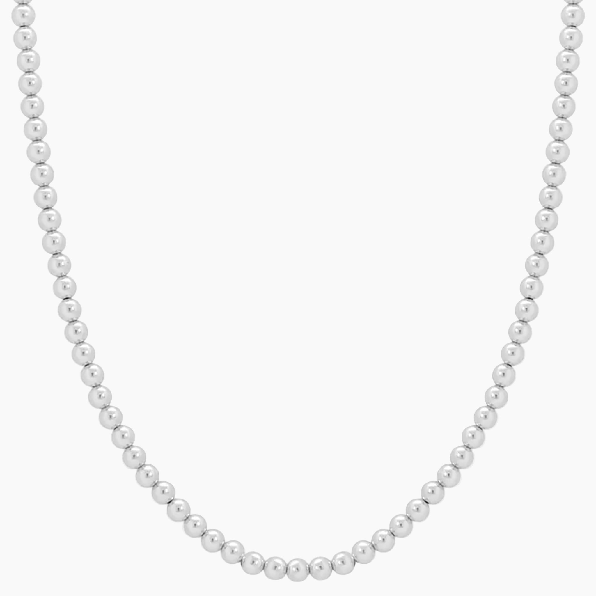 4mm Silver Bead Necklace