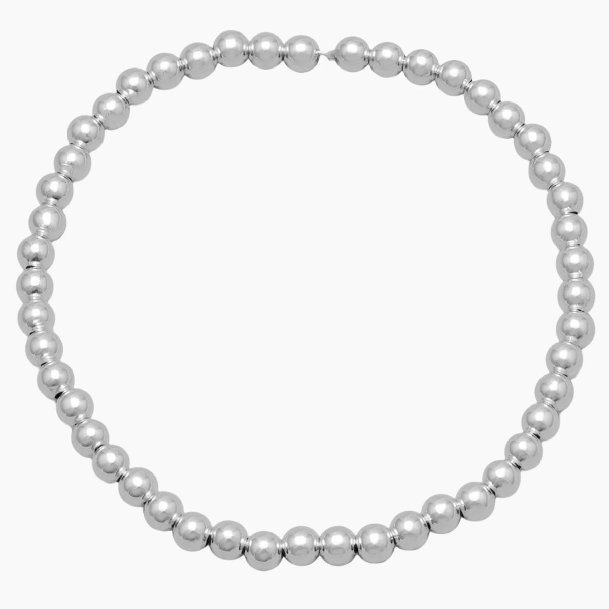 4mm Silver Bead Stretch Bracelet