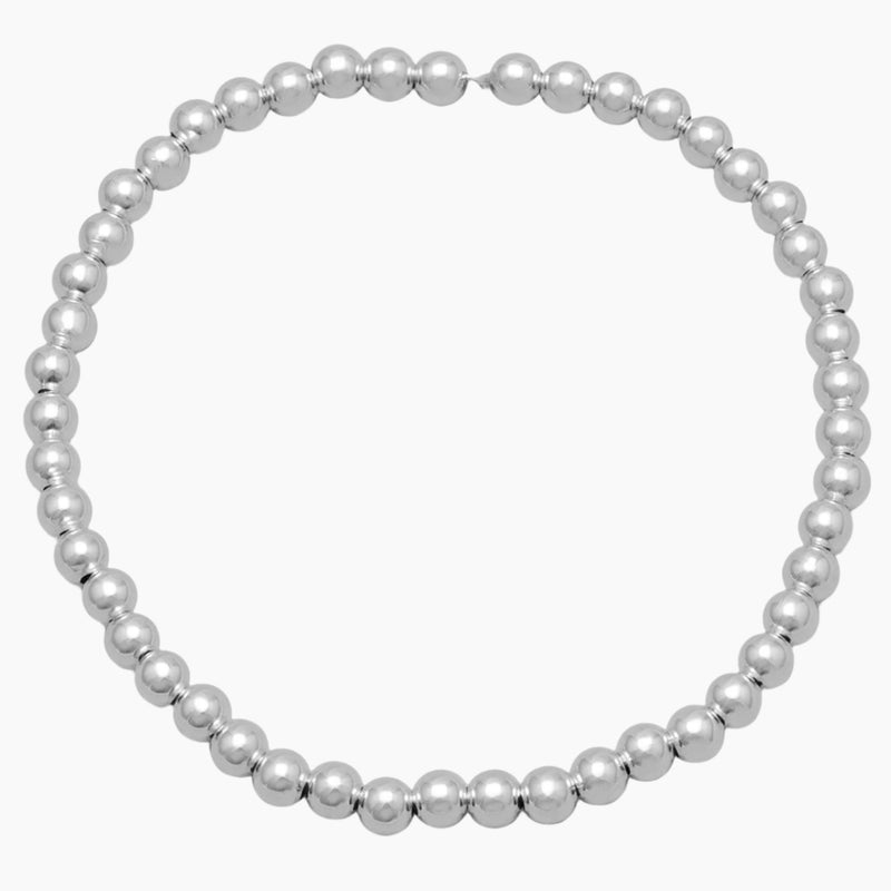 4mm Silver Bead Stretch Bracelet