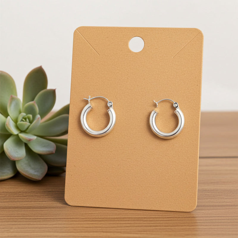 4mm x 20mm Hoop Earrings on Card Display